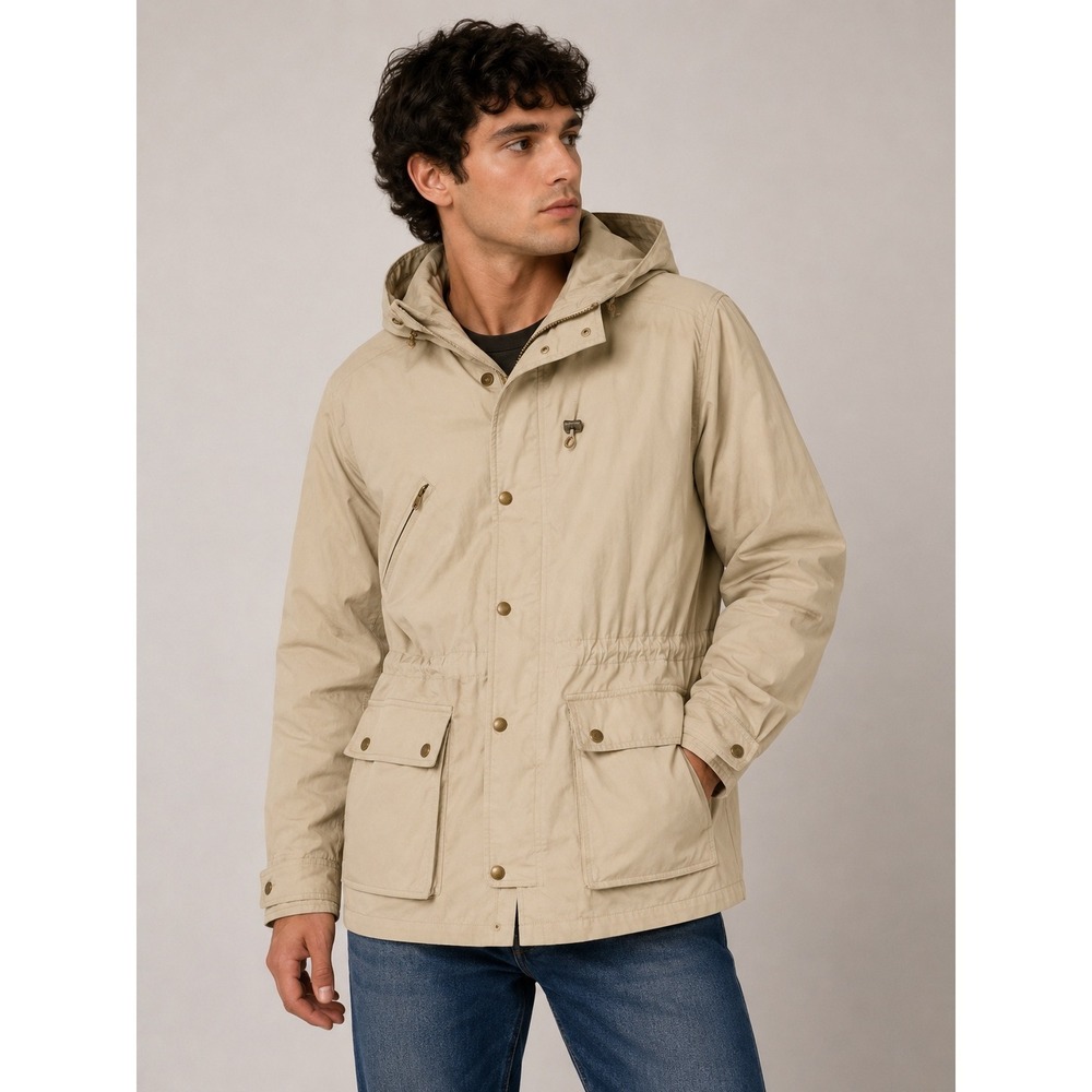 Burberrys of London Hooded Rain Coat Lightweight Jacket Beige Size M |G1